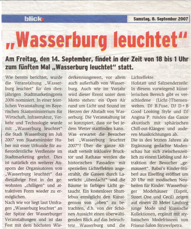 Wasserburg leuchtet