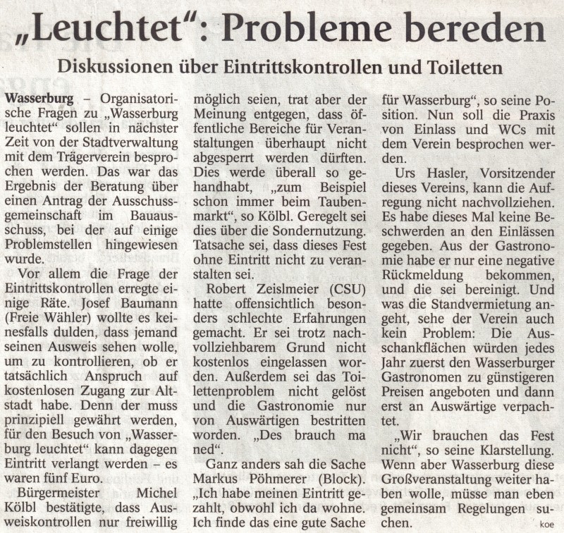 Leuchtet: Probleme bereden