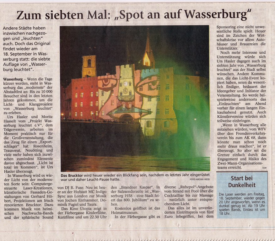 Zum siebten Mal: "Spot auf Wasserburg"